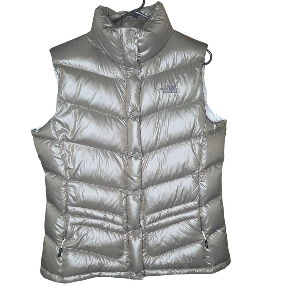 The North Face womans puffer vest 700 down fill bronze olive size XL